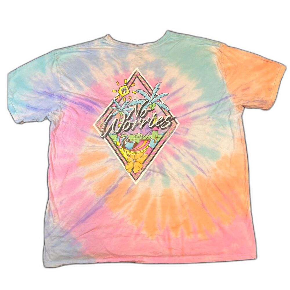 Mens 2X Buc-ee's No Worries Tie-dye T-shirt